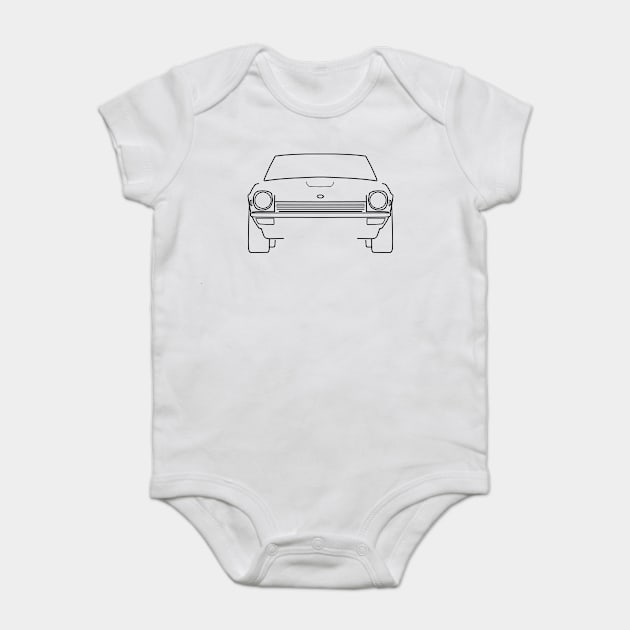 Datsun 240Z classic car outline (black) Baby Bodysuit by soitwouldseem